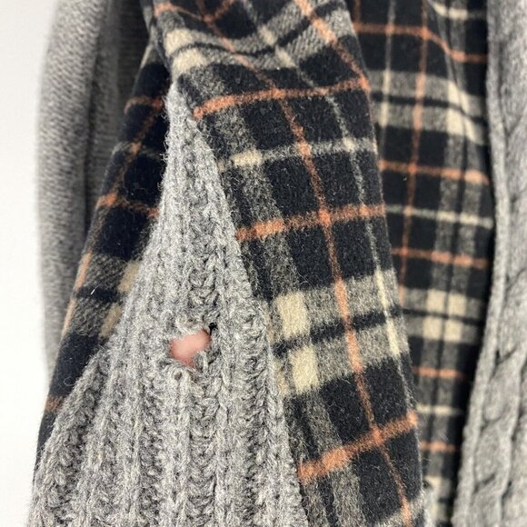 Anthropologie Moth Plaid Sweater Jacket Size S Wool Blend Zip Up Mixed Media - Picture 7 of 11